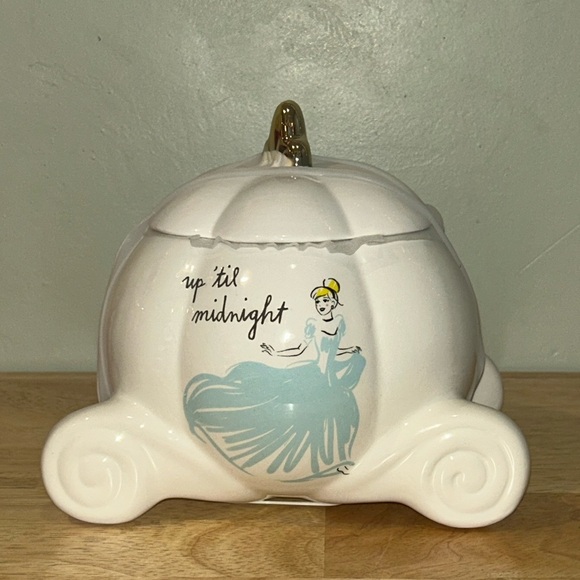 Rae Dunn Other - Rae Dunn Disney Princess Cinderella Up Til Midnight Ceramic Cookie Jar NWTS.